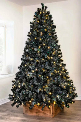 The 7ft Pre-lit Black Iridescence Pine Tree with Warm White Lights
