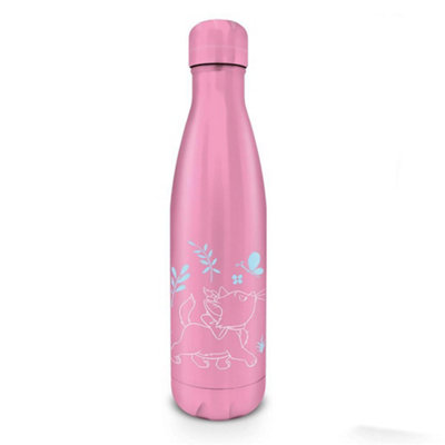 The Aristocats Hearts & Flowers Marie Metal Water Bottle Pink (One Size)