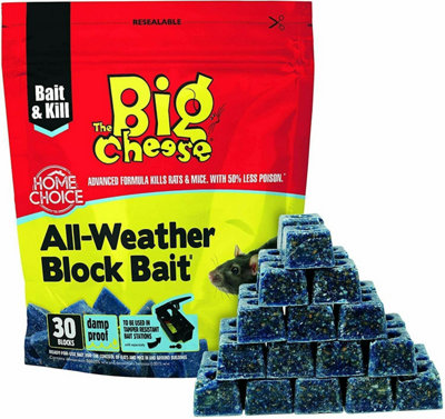 The Big Cheese Rat & Mouse Rodent Bait, Pack of 30 x 10g