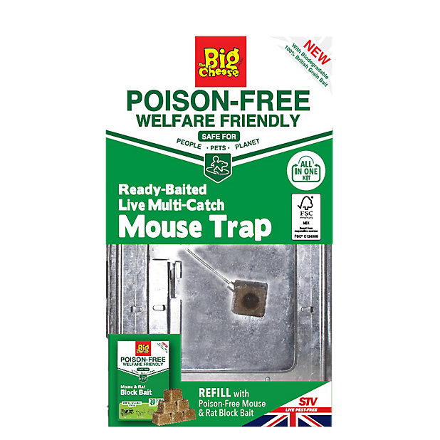 The Big Cheese, Ready-Baited, Poison-Free Live Multi-Catch Mouse
