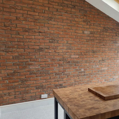 The Brick Tile Company Brick Slip Sample Panel - Red - Blend 20 - 9