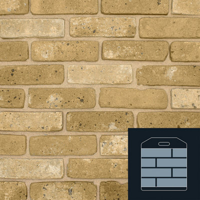 The Brick Tile Company Brick Slip Sample Panel Yellow Blend 8 DIY