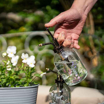 The British Gardening Company 350ml Wildflower Glass Plant Mister Spray Bottle