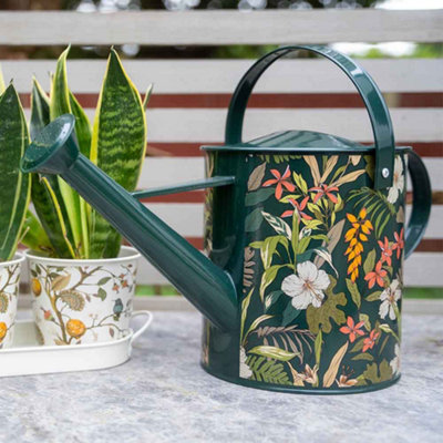The British Gardening Company 5L Tropical Floral Design Metal Watering Can