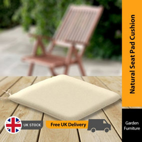 The CC Collection - Garden Seat Cushions - 2 x Seat Pad Cushions - Natural