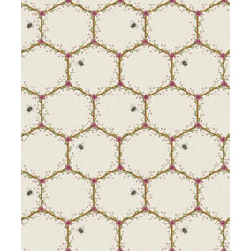 The Chateau By Angel Strawbridge - Honeycomb Cream Wallpaper