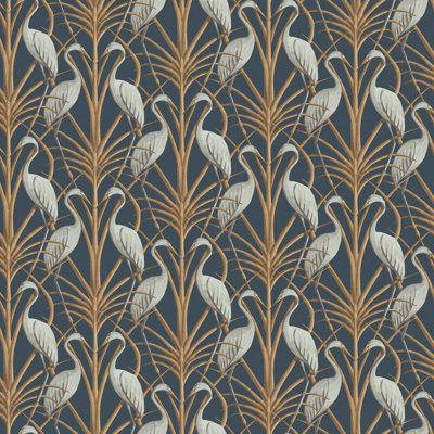 The Chateau By Angel Strawbridge - Nouveau Heron Navy Wallpaper