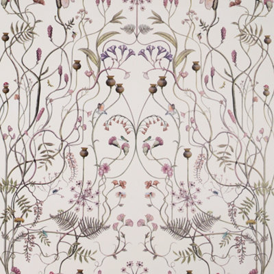 The Chateau By Angel Strawbridge - Wild Flower Garden Whisper White Wallpaper