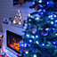 The Christmas Workshop 100 Blue & White LED Chaser Christmas Lights