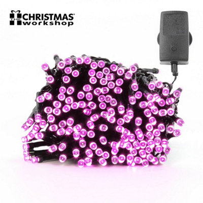 The Christmas 100 Pink LED Chaser Christmas Lights DIY at B&Q