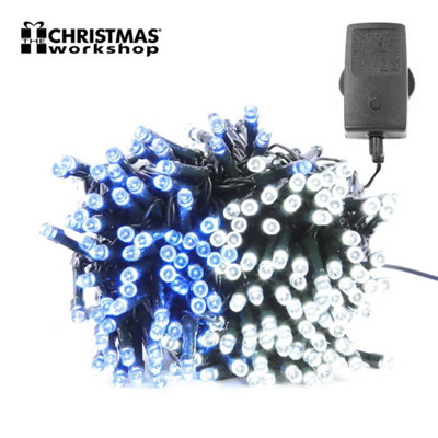 The Christmas 300 Blue & White LED Chaser Christmas Lights
