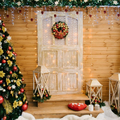 Blue and white discount icicle lights b&q