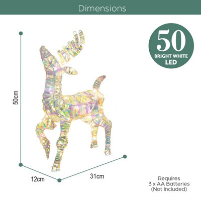 The Christmas Workshop 50cm Iridescent Light-Up Reindeer