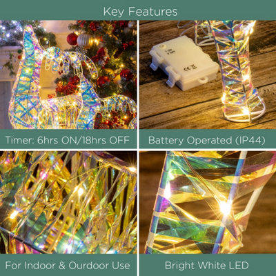 The Christmas Workshop 50cm Iridescent Light-Up Reindeer