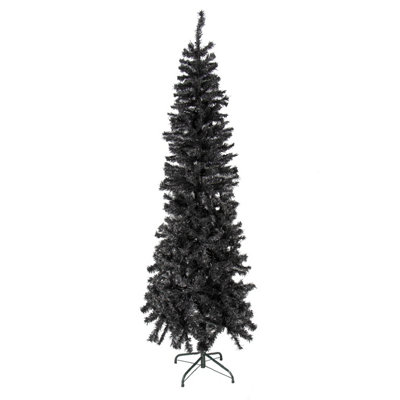 The Christmas 70630 6ft Slimline Black Artificial Christmas Tree DIY at B&Q