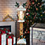 The Christmas Workshop 70769 85cm Snow Topped Wooden Lamppost With Rotating Star Light