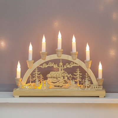 The Christmas Workshop 70780 Wooden Illuminated Candle Bridge