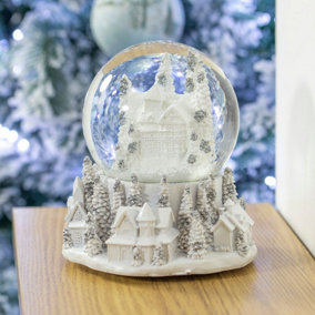 The Christmas Workshop 70799 Musical Snow Globe With White Townscape Design