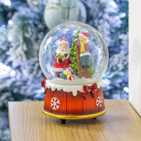 The Christmas Workshop 70959 Musical Snow Globe With Santa & Child Design