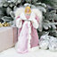 The Christmas Workshop 71109 Angel Tree Topper With Pink and White Dress
