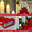 The Christmas Workshop 71179 Red Arched Wooden Candle Bridge with Candle Holders