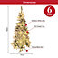The Christmas Workshop 71290 6ft Pre-Lit Flock Pine Artificial Christmas Tree