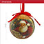 The Christmas Workshop 71560 Set of 14 Red & Green Coloured Classic Santa Design Christmas Baubles 