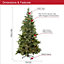 The Christmas Workshop 72019 6FT Pre-Lit Mixed Fir Artificial Christmas Tree