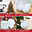 The Christmas Workshop 72629 Set of 14 Silver & White Coloured Reindeer Design Christmas Baubles 