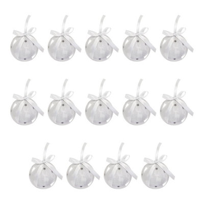 The Christmas Workshop 72629 Set of 14 Silver & White Coloured Reindeer Design Christmas Baubles - 8