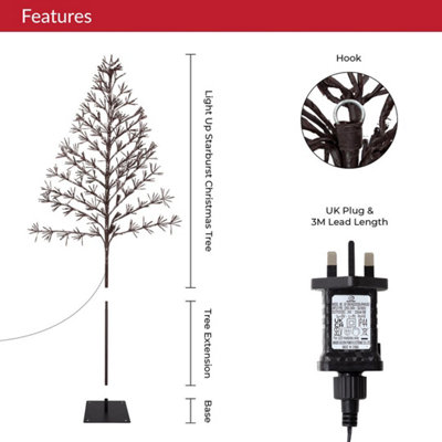 The Christmas Workshop 72999 1.8-Metre Light-Up Starburst Christmas Tree - 4