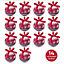 The Christmas Workshop 73750 Set of 14 Red & White Coloured Nordic Design Christmas Baubles 