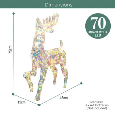 The Christmas Workshop 75cm Iridescent Light-Up Reindeer