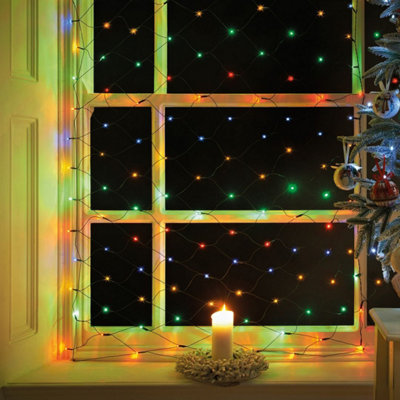 The Christmas 77820 180 LED MultiColoured Christmas Window Lights DIY at B&Q
