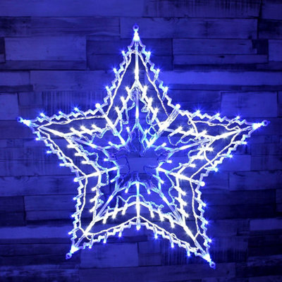 The Christmas 80640 Blue & White Star Christmas Light With 35 LED Lights DIY at B&Q
