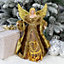 The Christmas Workshop 81840 Angel Tree Topper With Copper & Gold Dress