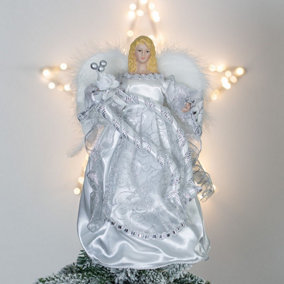 The Christmas Workshop 83960 Angel Tree Topper With Silver Dress