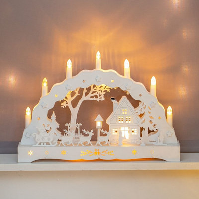 The Christmas Workshop 88200 Wooden Illuminated Candle Bridge