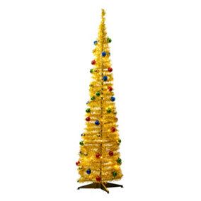 The Christmas Workshop 88210 6ft Pre-Lit Gold Artificial Christmas Tree