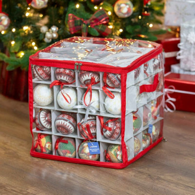 Christmas Tree 64 Baubles Storage Box Christmas Ornament Organizer