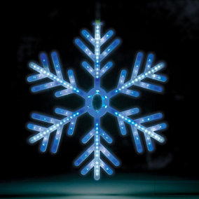The Christmas Workshop Blue & White Snowflake Window Light