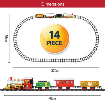 The Christmas Workshop Classic Christmas Train Set / Festive Polar Express Decoration / Realistic Sounds & Lights / 330cm Track
