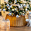The Christmas Workshop Folding Brown Willow Christmas Tree Skirt