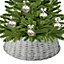 The Christmas Workshop Glittery Grey Willow Christmas Tree Skirt