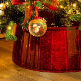 The Christmas Workshop Glossy Red Christmas Tree Skirt