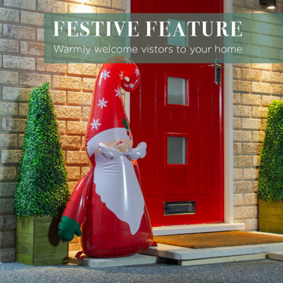 The Christmas Workshop Inflatable Santa Gnome - Indoor & Outdoor Christmas Decoration - Easy to Inflate - Includes Anchor Points