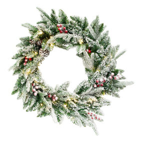 The Christmas Workshop Premium 60cm Pre-Lit Christmas Wreath