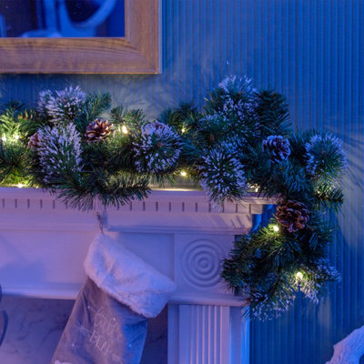 6ft pre lit garland battery operated sales