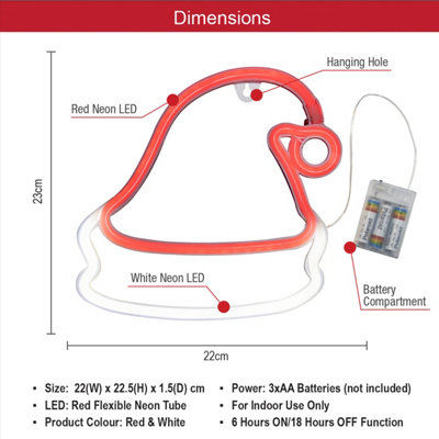 The Christmas Workshop Santa Hat LED Neon Light
