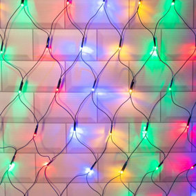The Christmas Workshop Set of 100 Multi-Coloured Net Lights